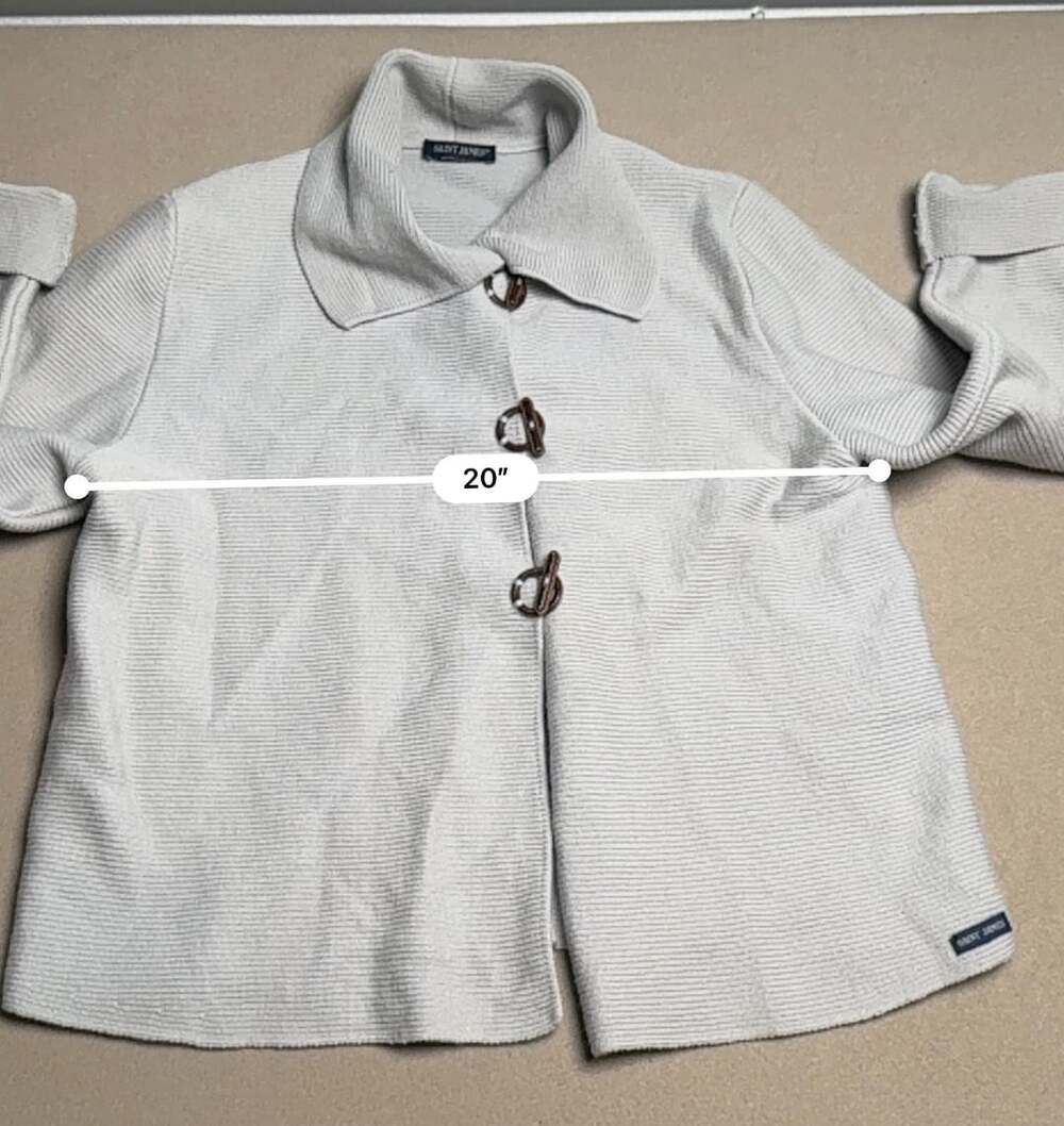 Saint James Ribbed Knit Toggle Jacket Grey - Picture 5 of 8